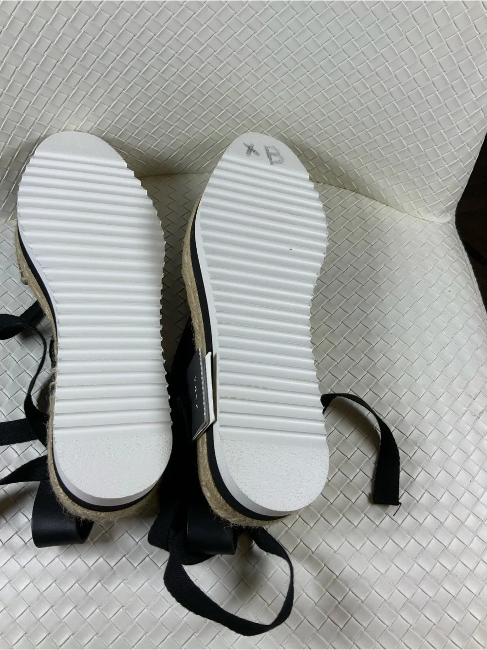 Zara Olive Espadrille Lace-Up Flats with Black Ribbons